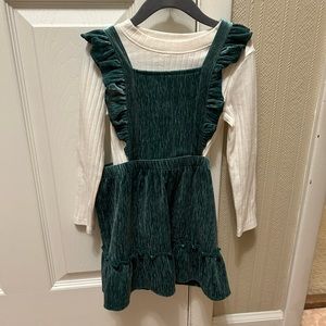 Cat and Jack green jumper with cream knit top